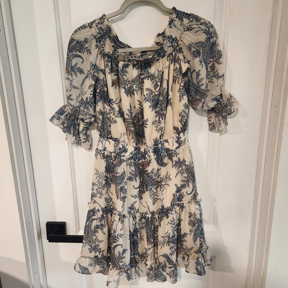 Tart Blue and Cream Mini Dress